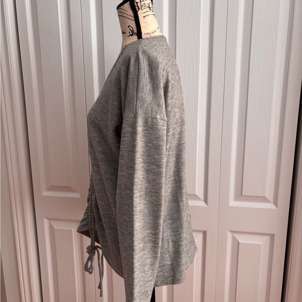 Zara Gray V-Neck Ruched Front - Picture 3 of 5